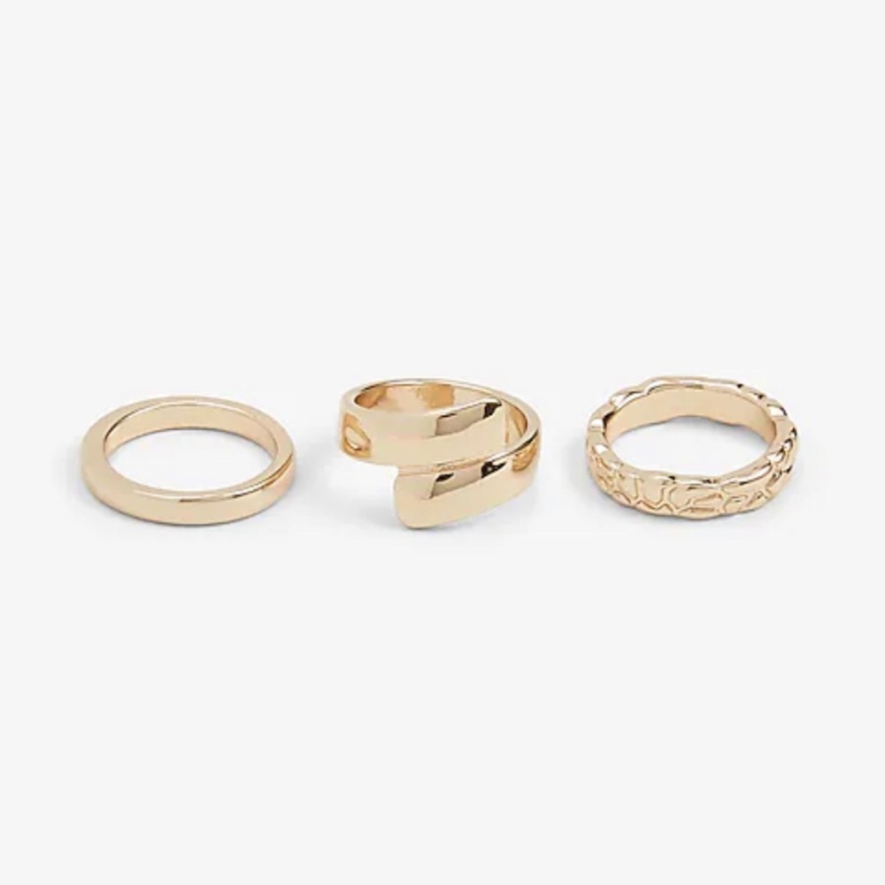 NWT Express 3 Piece Gold Ring Set